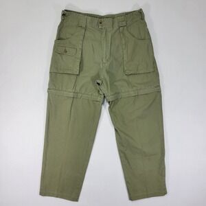 Cabelas Men's Outdoor‎ Hiking Pants Convertable Green Cotton Size 40Reg / 30" in